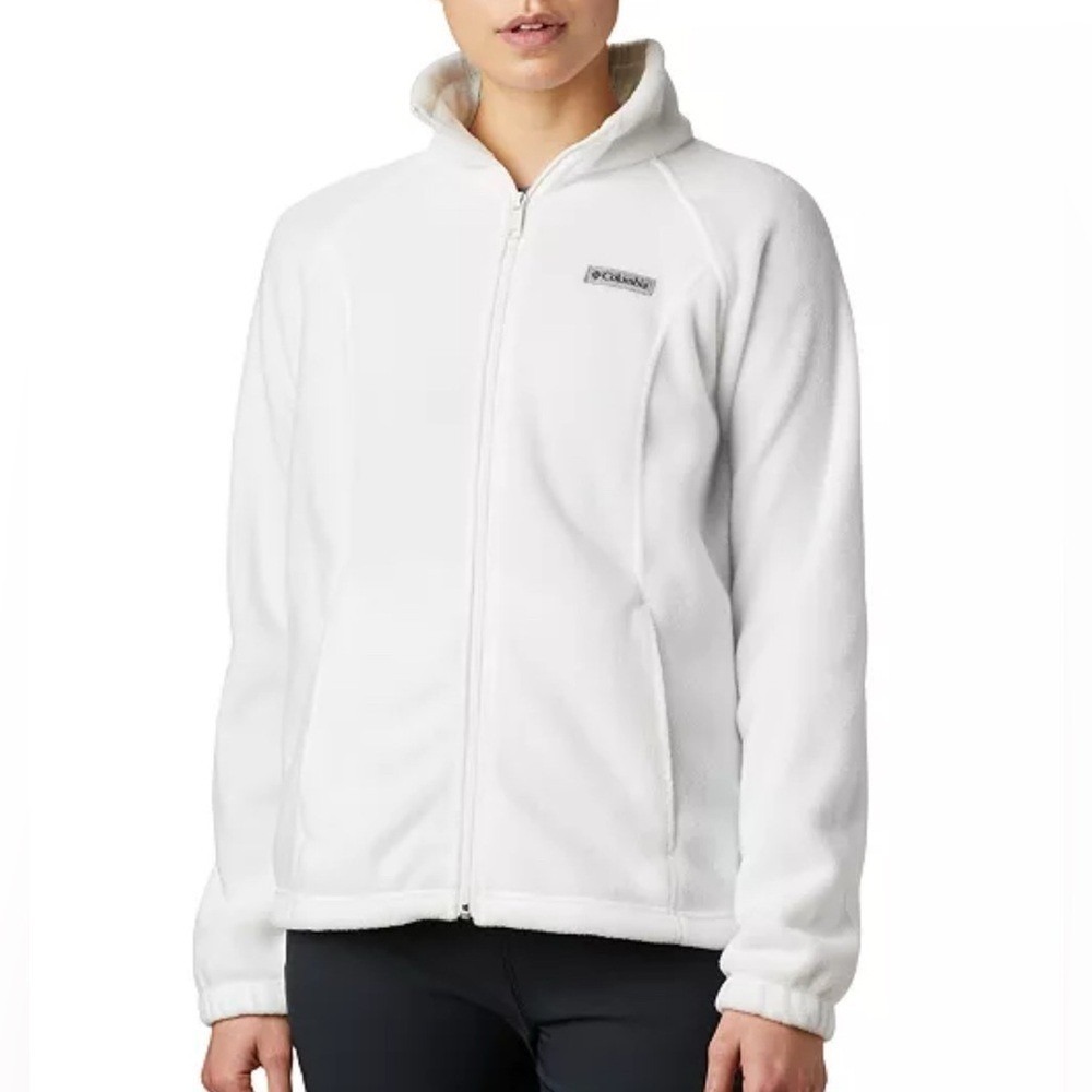 Columbia Sportswear Gorpcore Creamy White Fleece Full Zip Jacket Women's‎ M EUC